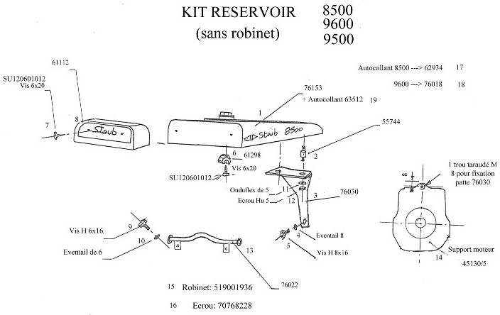 Kit réservoir